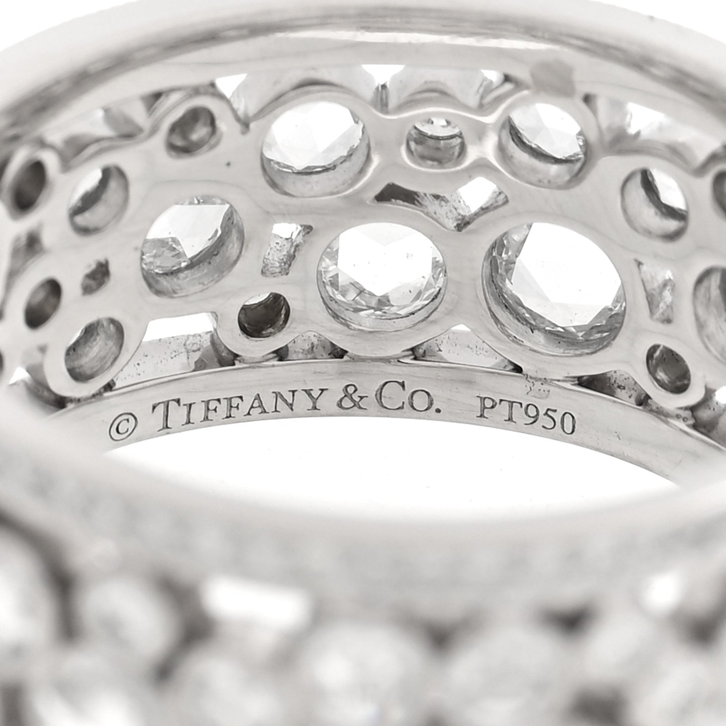 Platinum Diamond Cobblestone Band Ring 57 8