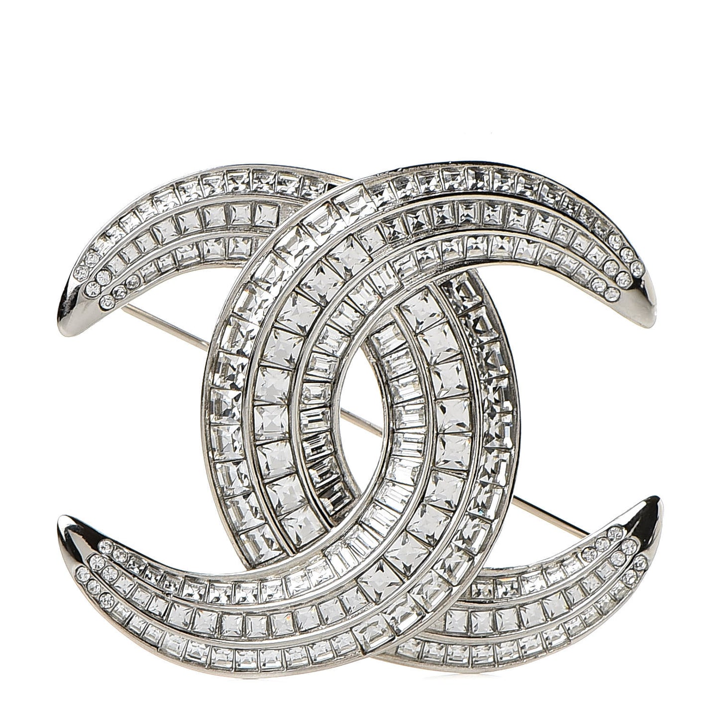 Crystal CC Brooch Silver