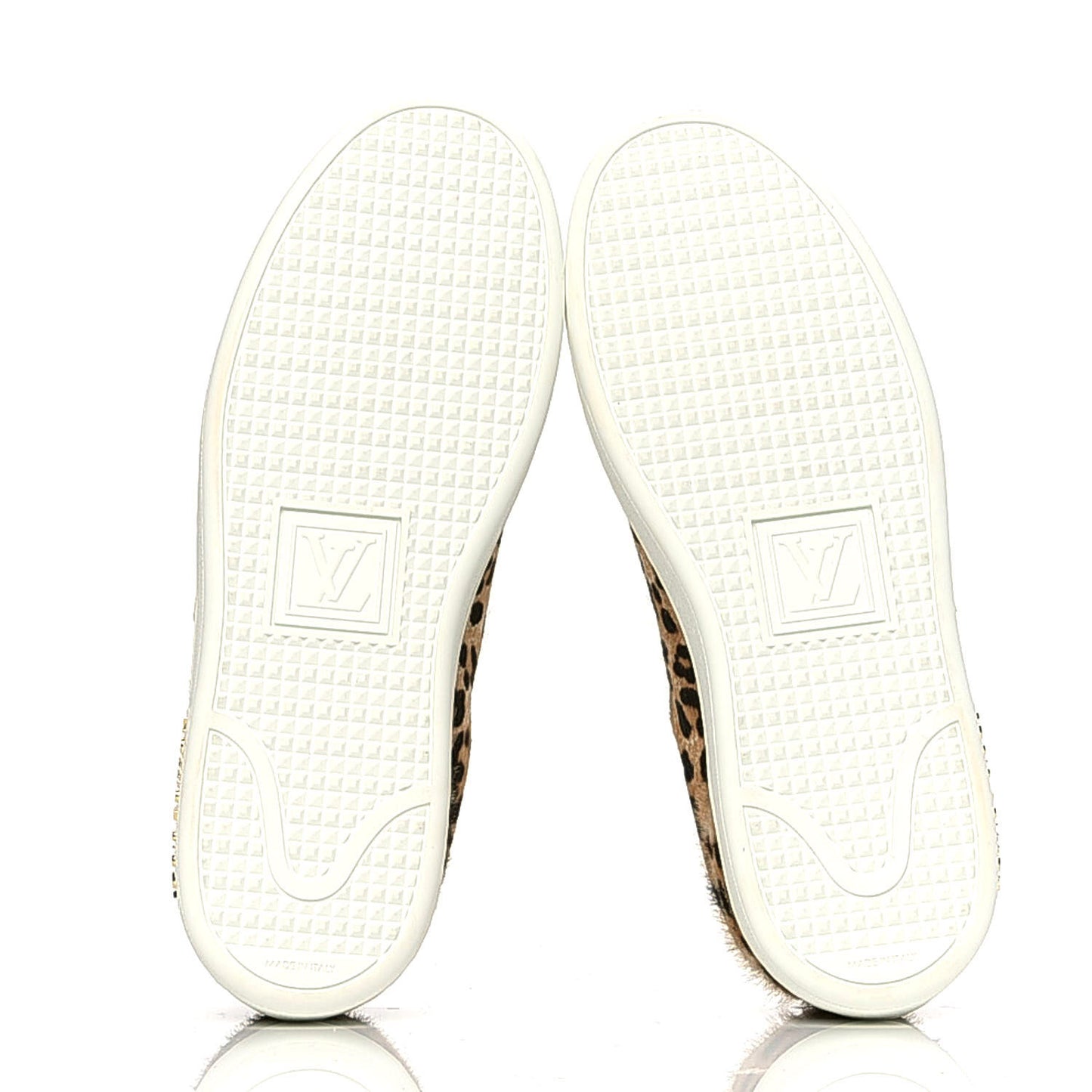 Calfskin Pony Hair Leopard Monogram Frontrow Sneakers 35.5