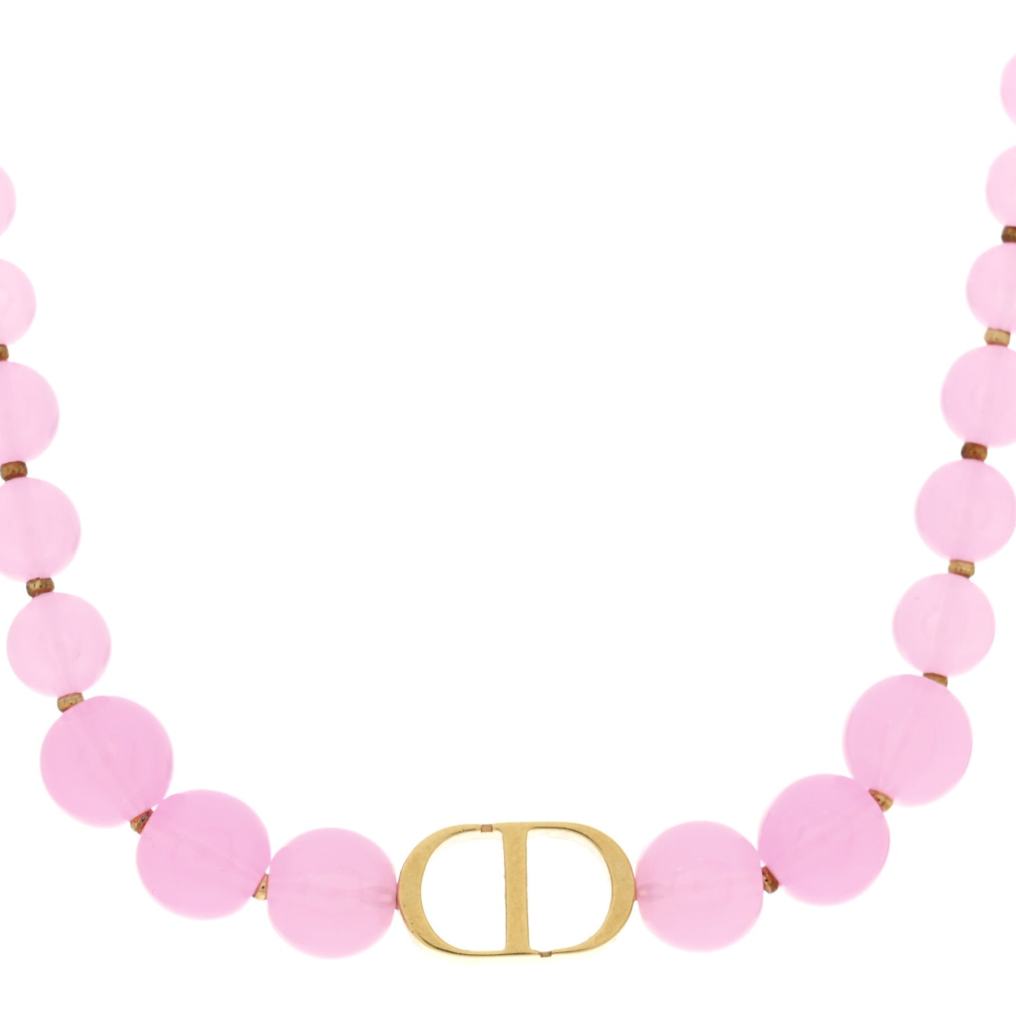 Metal Resin Bead 30 Montaigne Choker Necklace Pink Gold