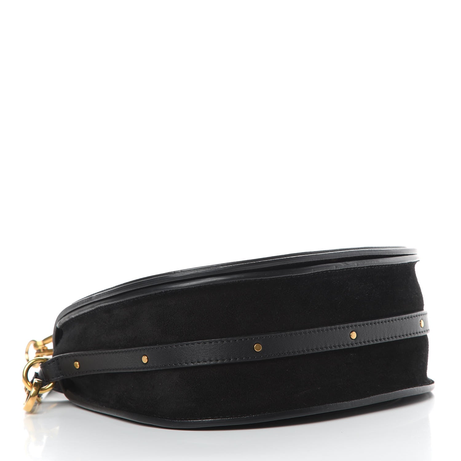 Chloe Calfskin Suede Medium Nile Bracelet Bag Black 4 of 10