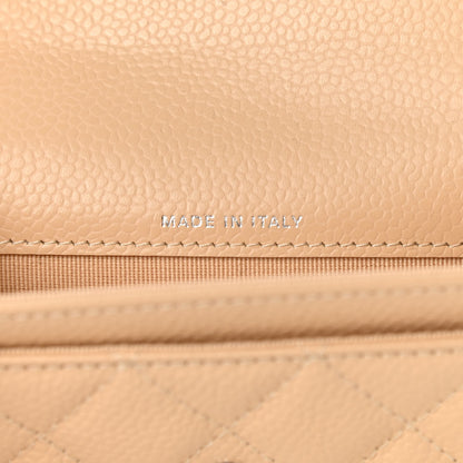Chanel Caviar Quilted Flap Card Holder Wallet Beige 7 of 8
