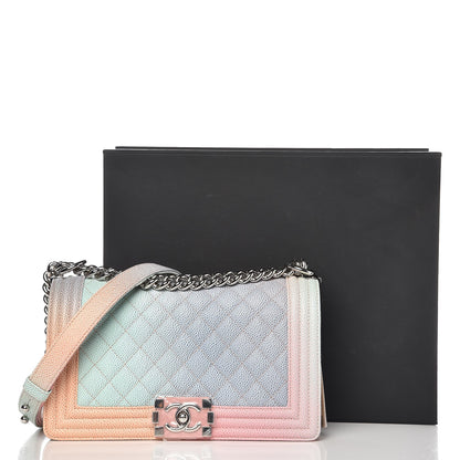 Chanel Caviar Quilted Medium Rainbow Boy Flap Multicolor 8 of 8