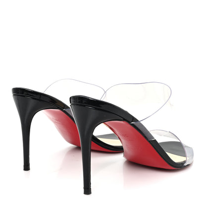 Christian Louboutin Patent PVC Just Nothing 85 Slide Sandals 38.5 Black 5 of 9