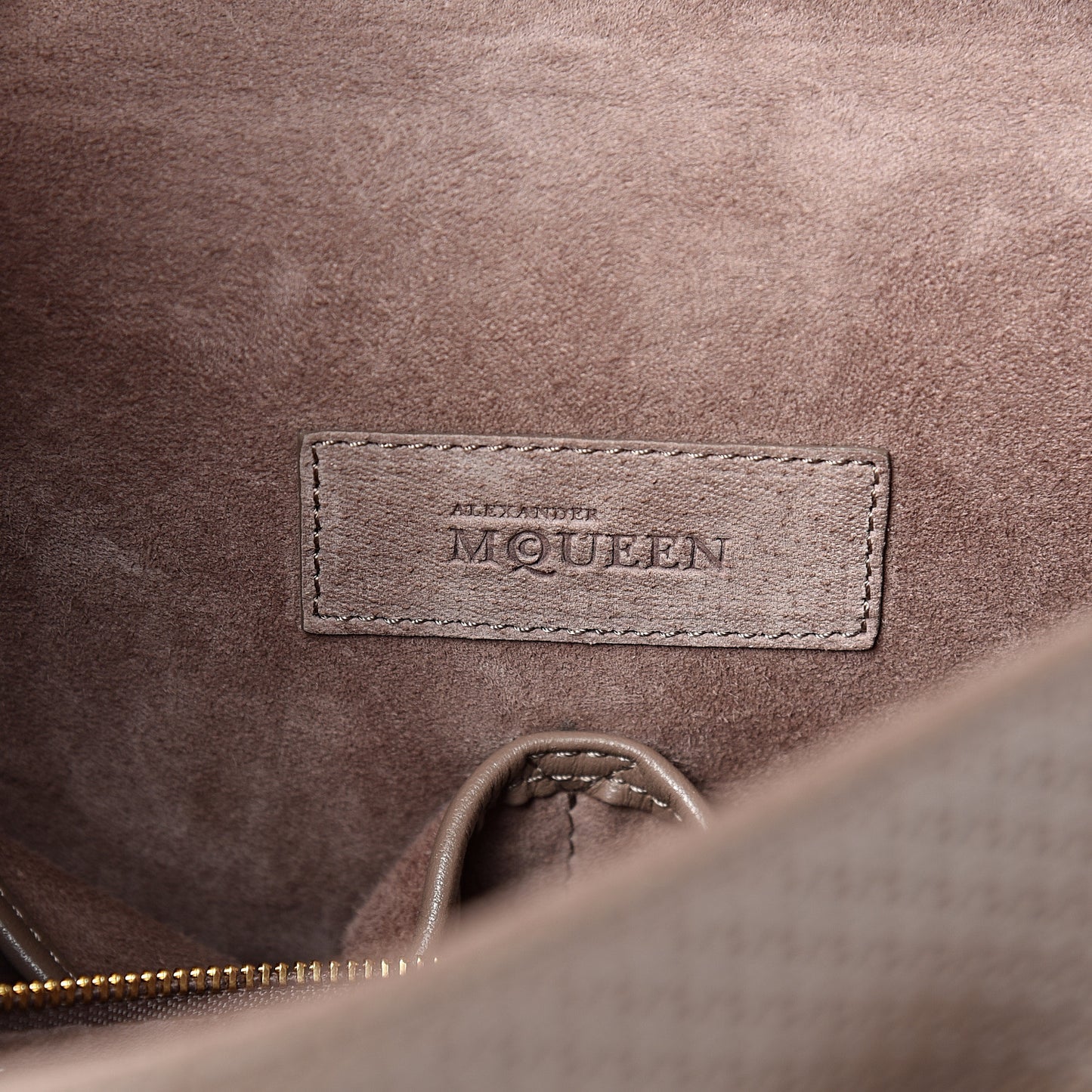 Calfskin Embossed Suede Large Heroine Tan