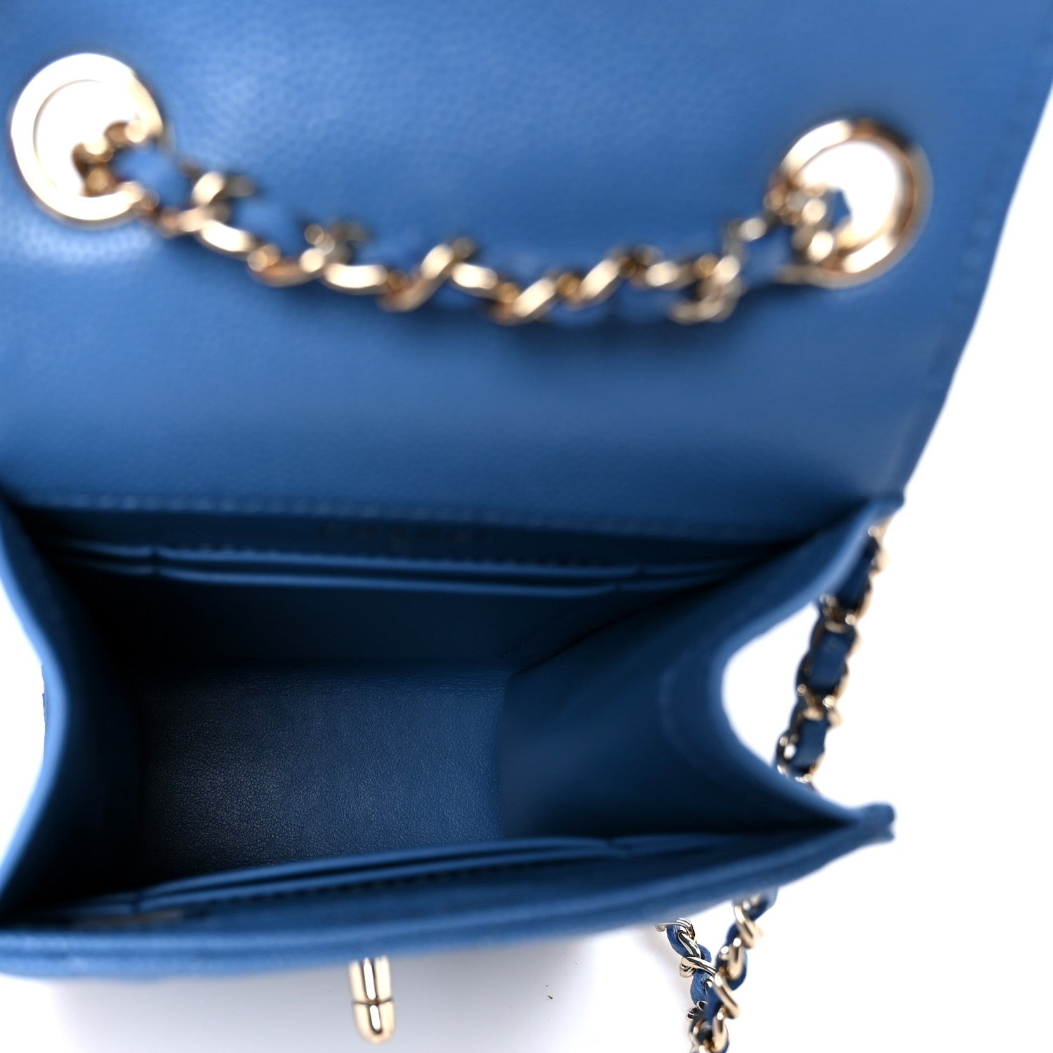 Chanel Caviar Quilted Classic Phone Holder Blue 4 of 12