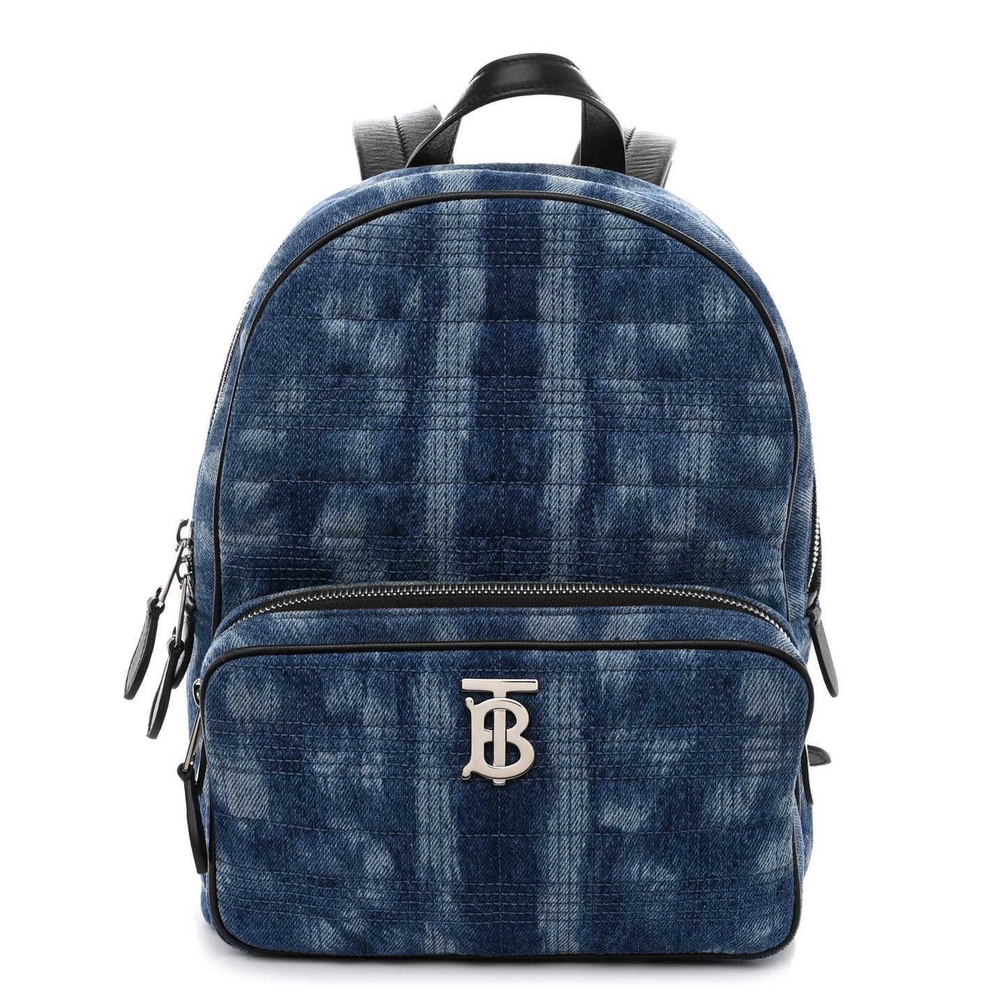 Denim Quilted Deer Print Backpack Blue