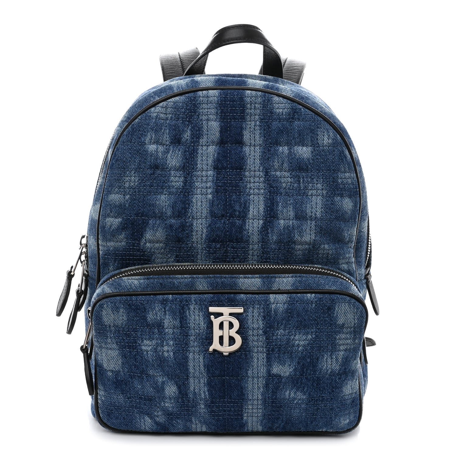 Burberry Denim Quilted Deer Print Backpack Blue 1 of 10