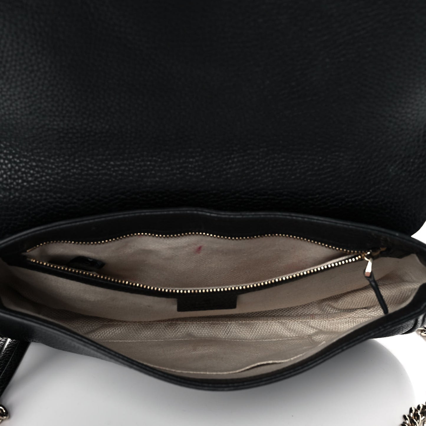 Pebbled Calfskin Medium Soho Flap Crossbody Black