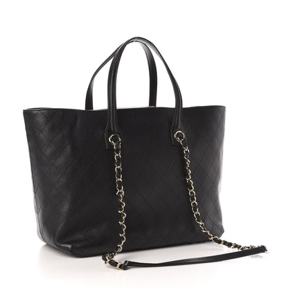 Chanel Calfskin Stitched Shopping Tote Black 4 of 11