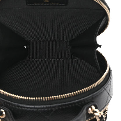 Chanel Caviar Quilted Round Handle With Care Vanity With Chain Black 5 of 8