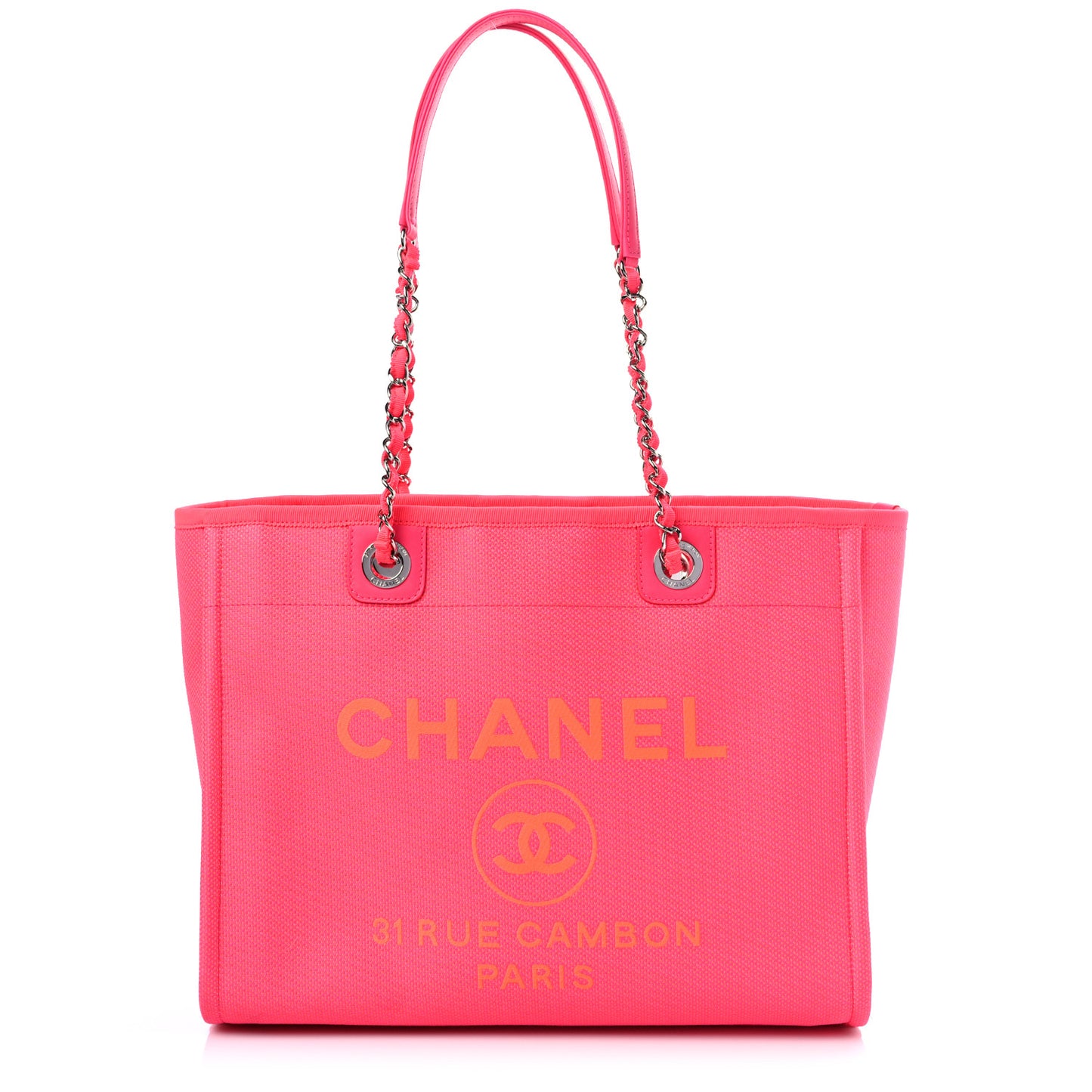 Mixed Fibers Small Deauville Tote Pink Orange