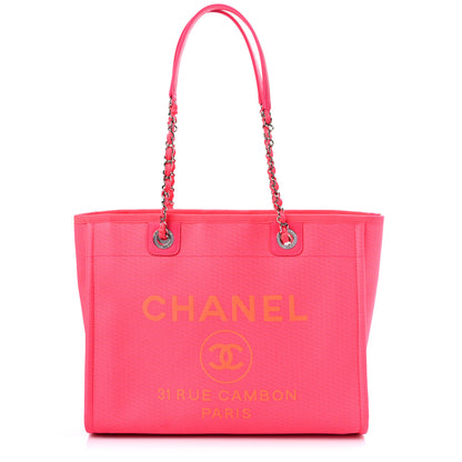 Chanel Mixed Fibers Small Deauville Tote Pink Orange 1 of 11