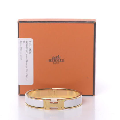Hermes Enamel Narrow Clic Clac H Bracelet PM White 5 of 5