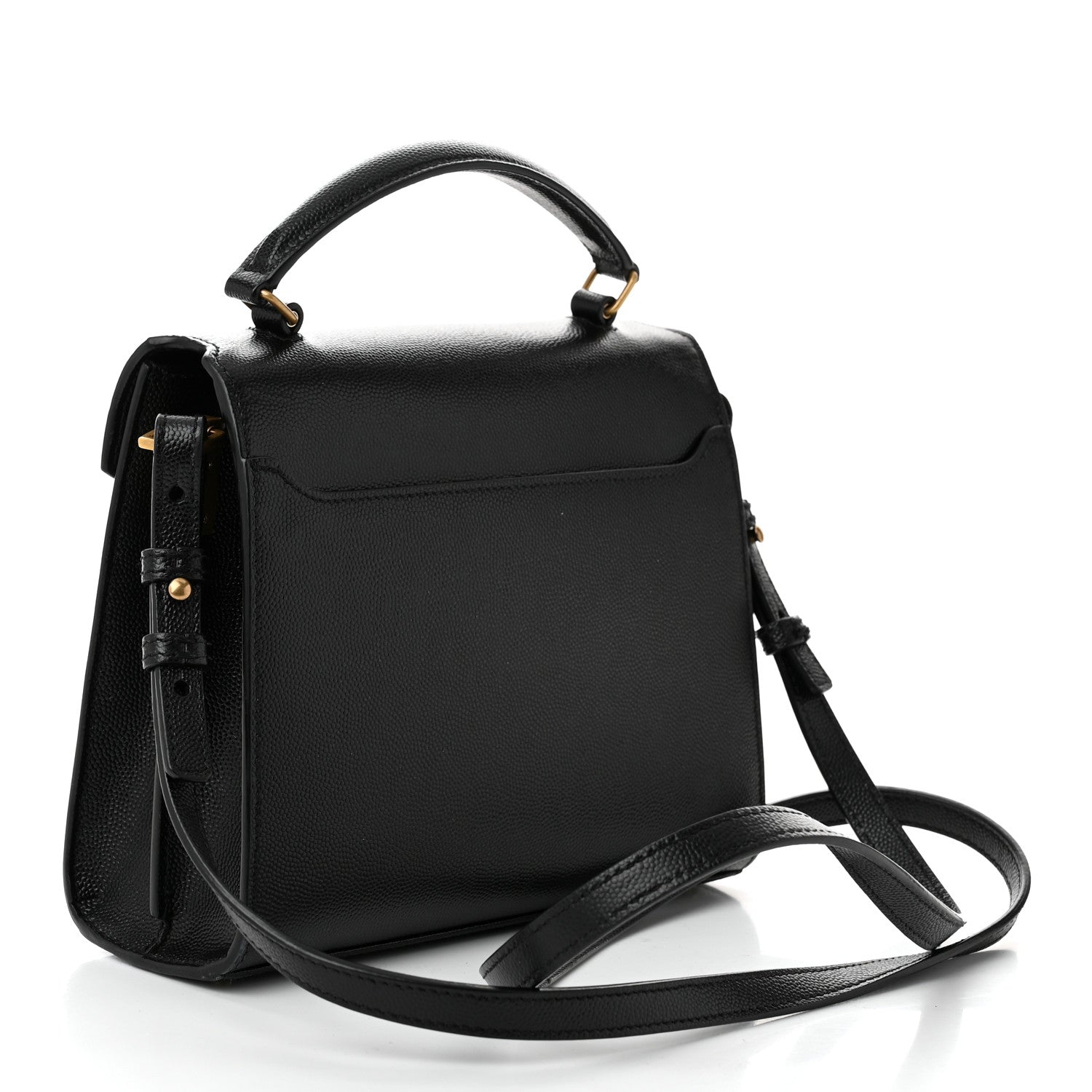 Saint Laurent Grain de Poudre Mini Classic Monogram Cassandra Top Handle Black 3 of 10