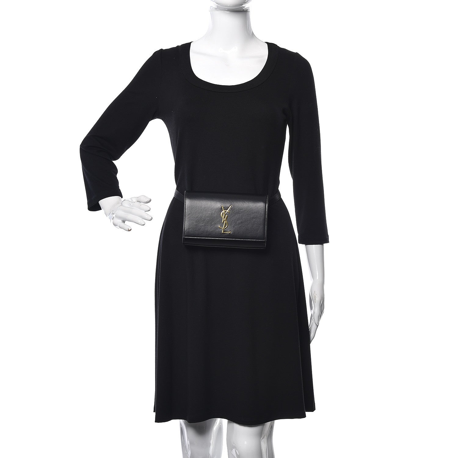Saint Laurent Smooth Calfskin Monogram Kate Belt Bag Black 2 of 11