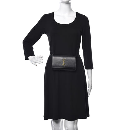 Saint Laurent Smooth Calfskin Monogram Kate Belt Bag Black 2 of 11