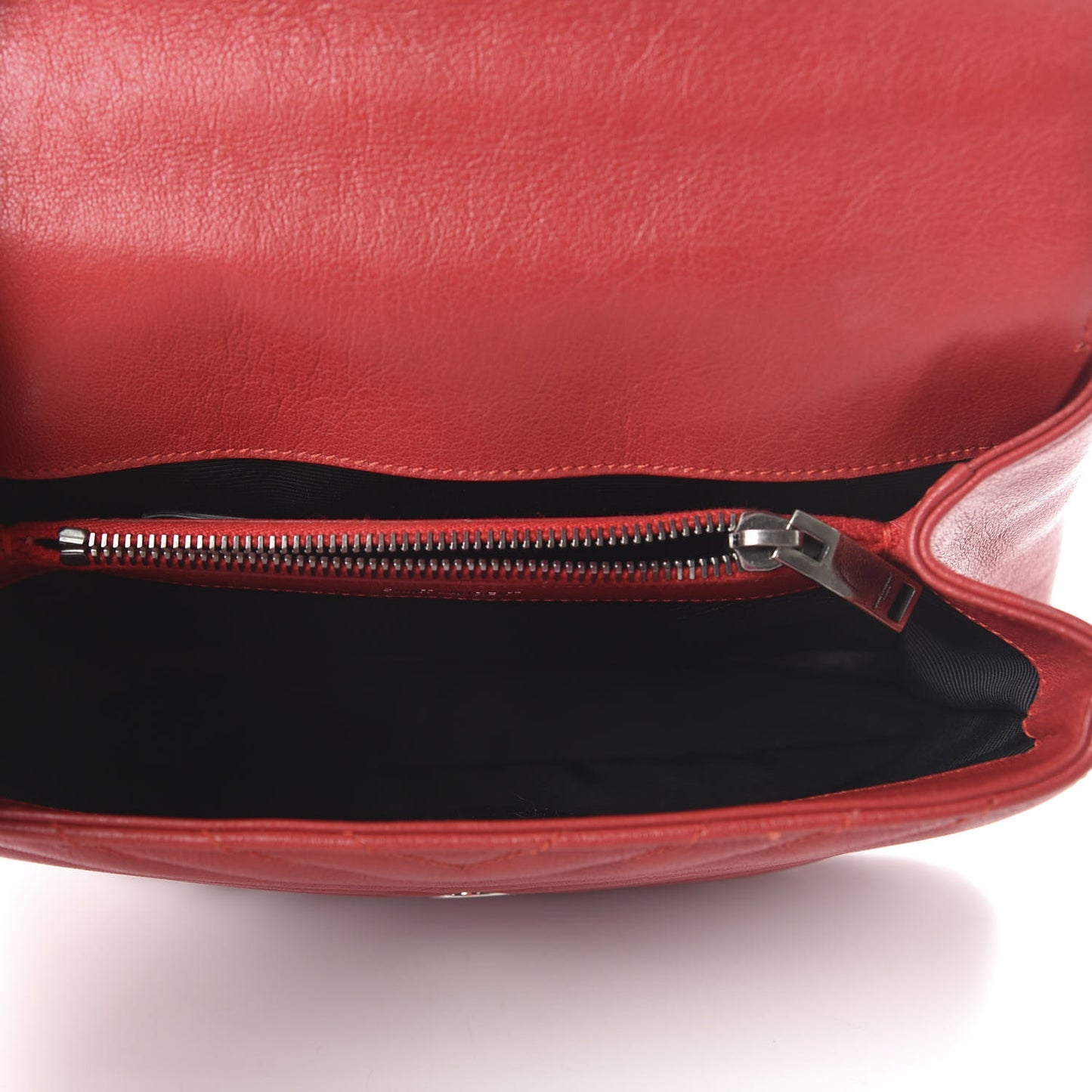 Sheepskin Matelasse Chevron Monogram Medium College Bag Rouge