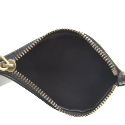 Gucci Dollar Calfskin Boar Effect Web Coin Case Card Holder Black 5 of 7