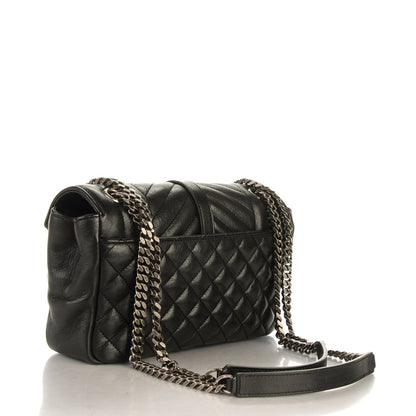Saint Laurent Sheepskin Tri-Quilt Monogram Medium College Bag Black 3 of 7