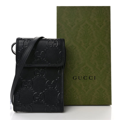 Gucci Calfskin GG Tennis Embossed Mini Crossbody Bag Black 9 of 9