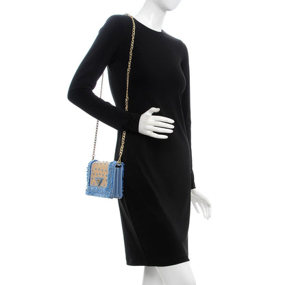 Prada Straw Embroidered Small Shoulder Bag Naturale Astrale 2 of 7
