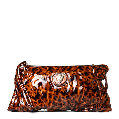 Gucci Patent Hysteria Large Clutch Tortoise Brown 1 of 9