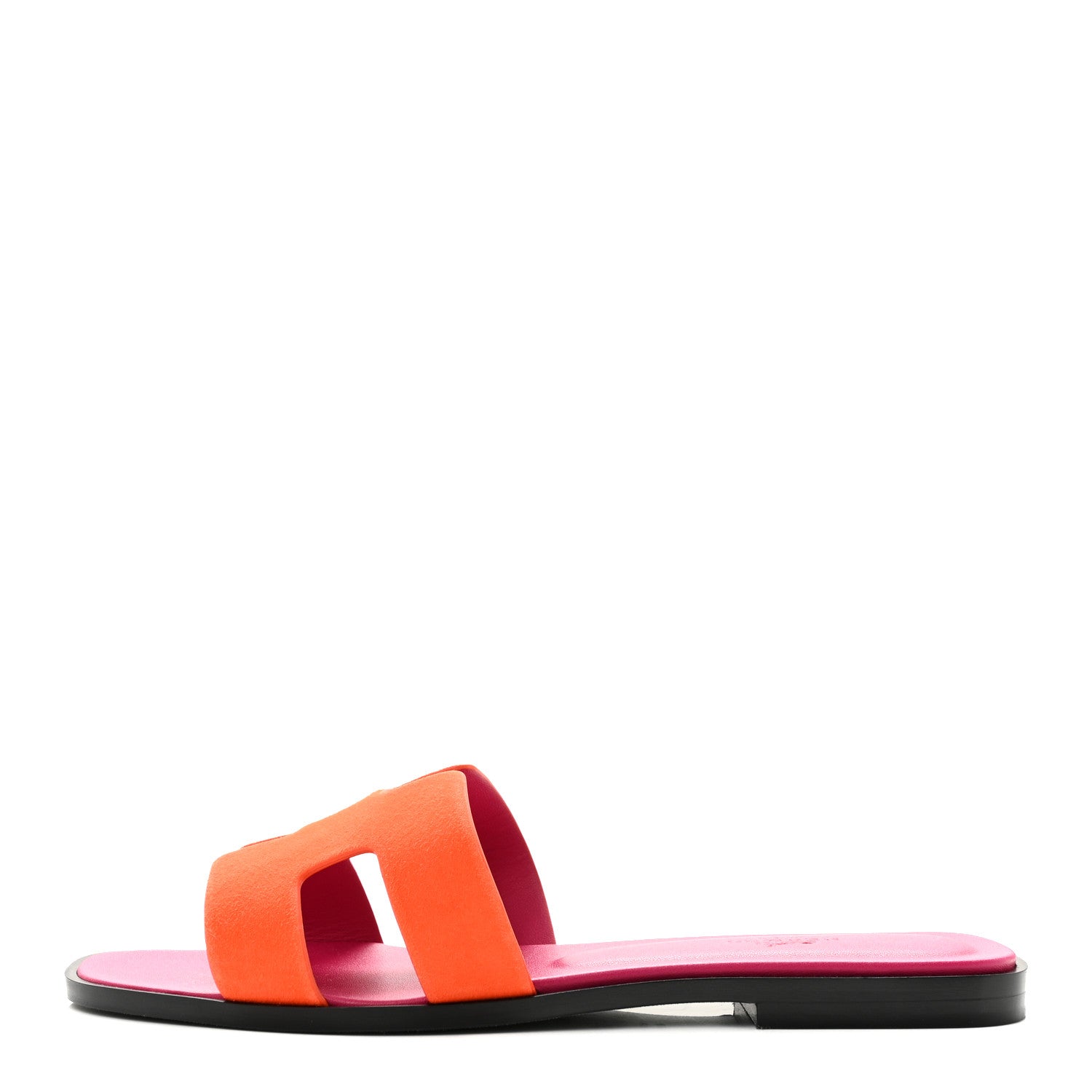 Hermes Suede Goatskin Oran Sandals 39 Orange Synthetique 1 of 10
