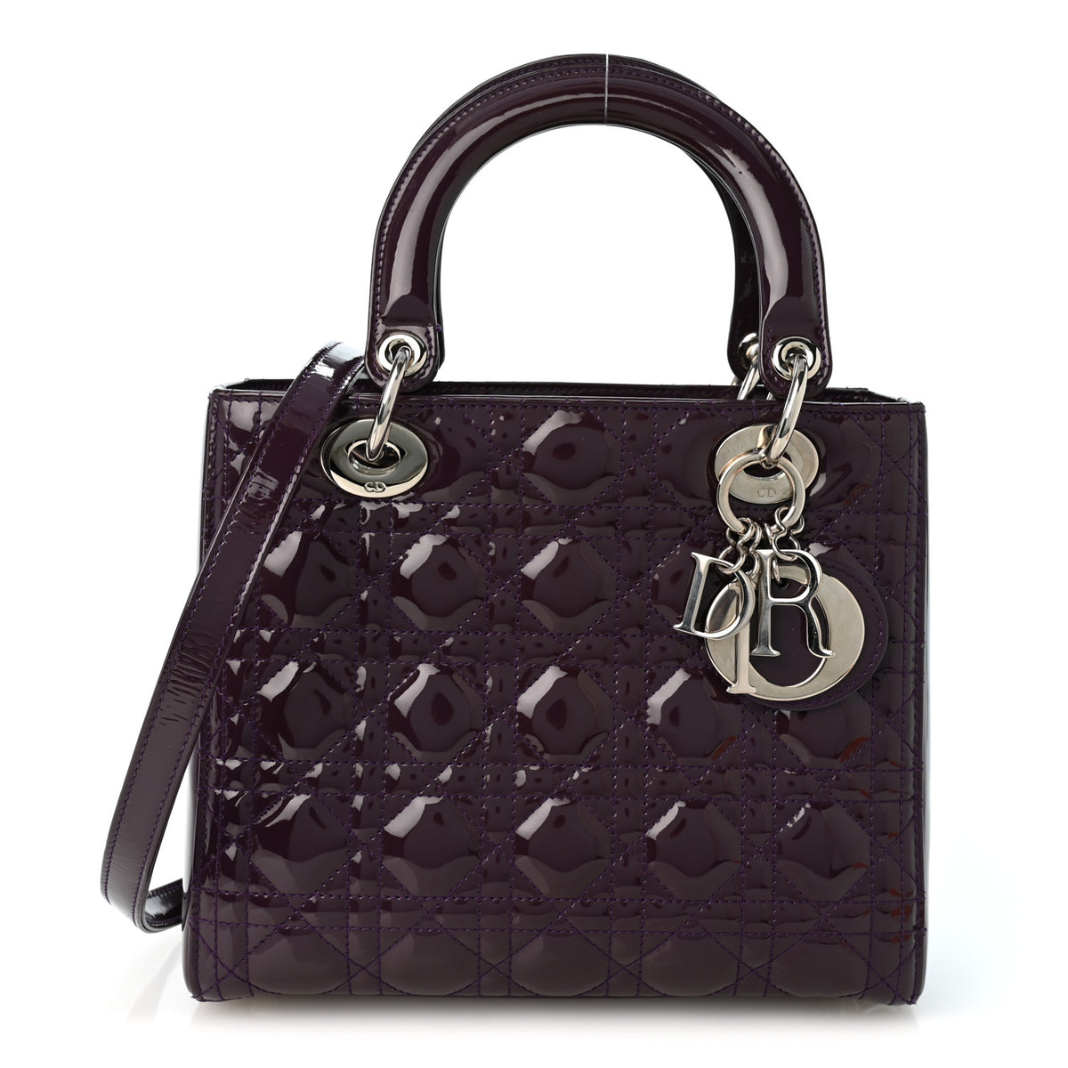 Patent Cannage Medium Lady Dior Purple