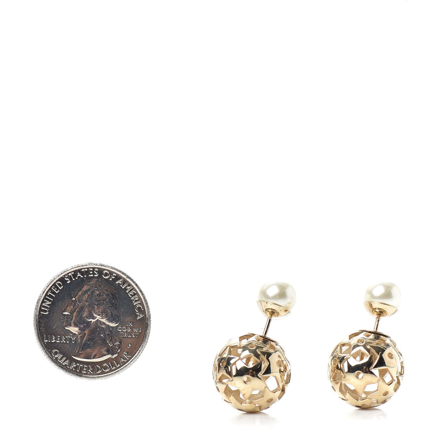 Christian Dior Pearl Star Mise En Dior Tribal Earrings Gold 2 of 4