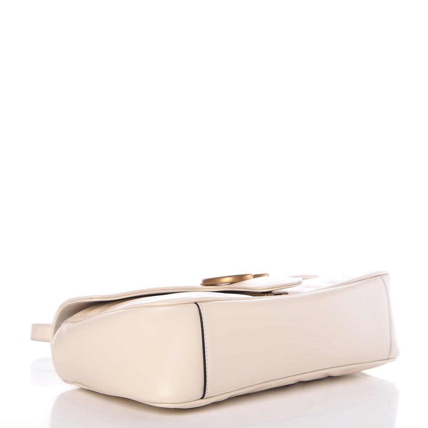 Calfskin Matelasse Small GG Marmont Shoulder Bag White