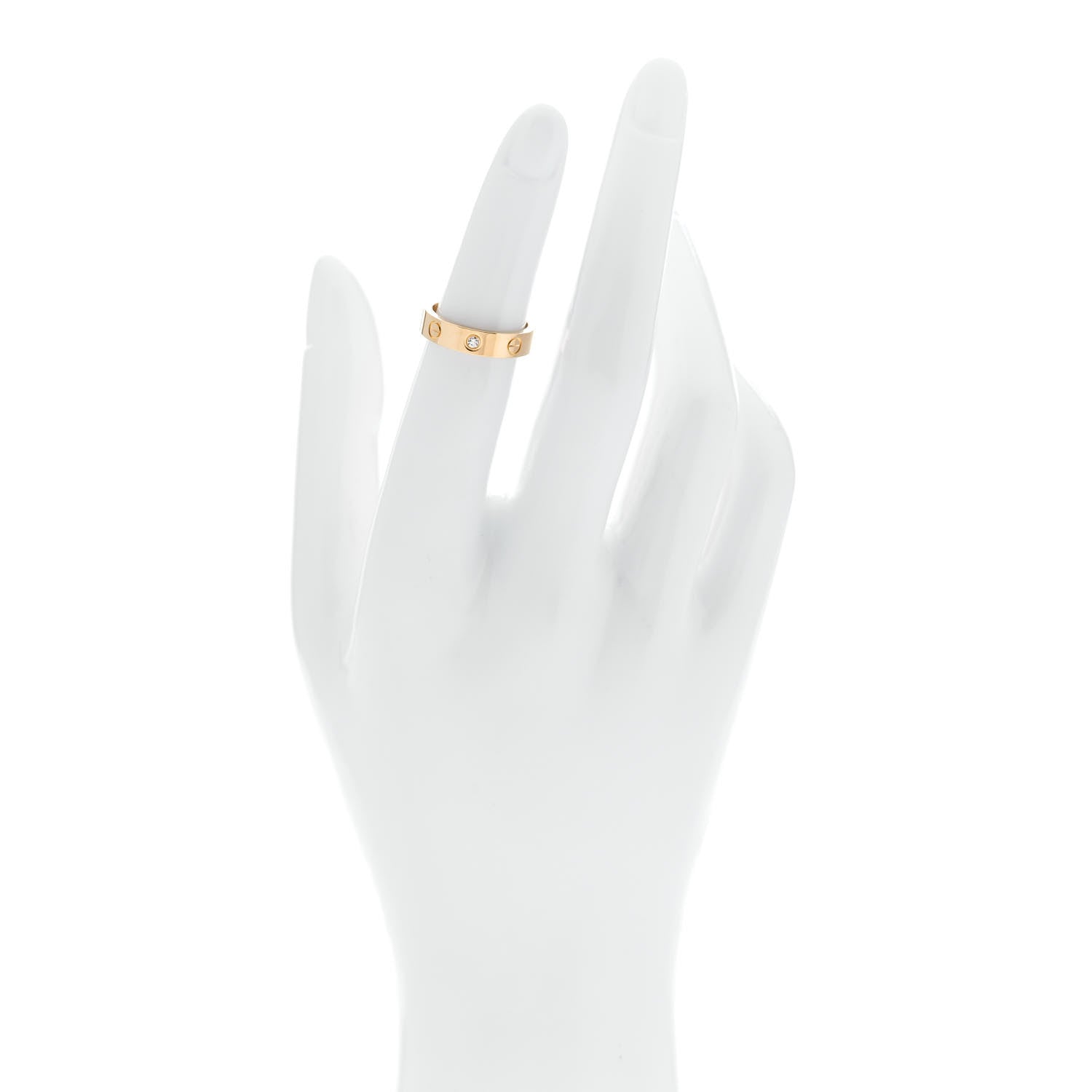 Cartier 18K Yellow Gold Diamond 4mm LOVE Wedding Band Ring 48 4.5 2 of 5
