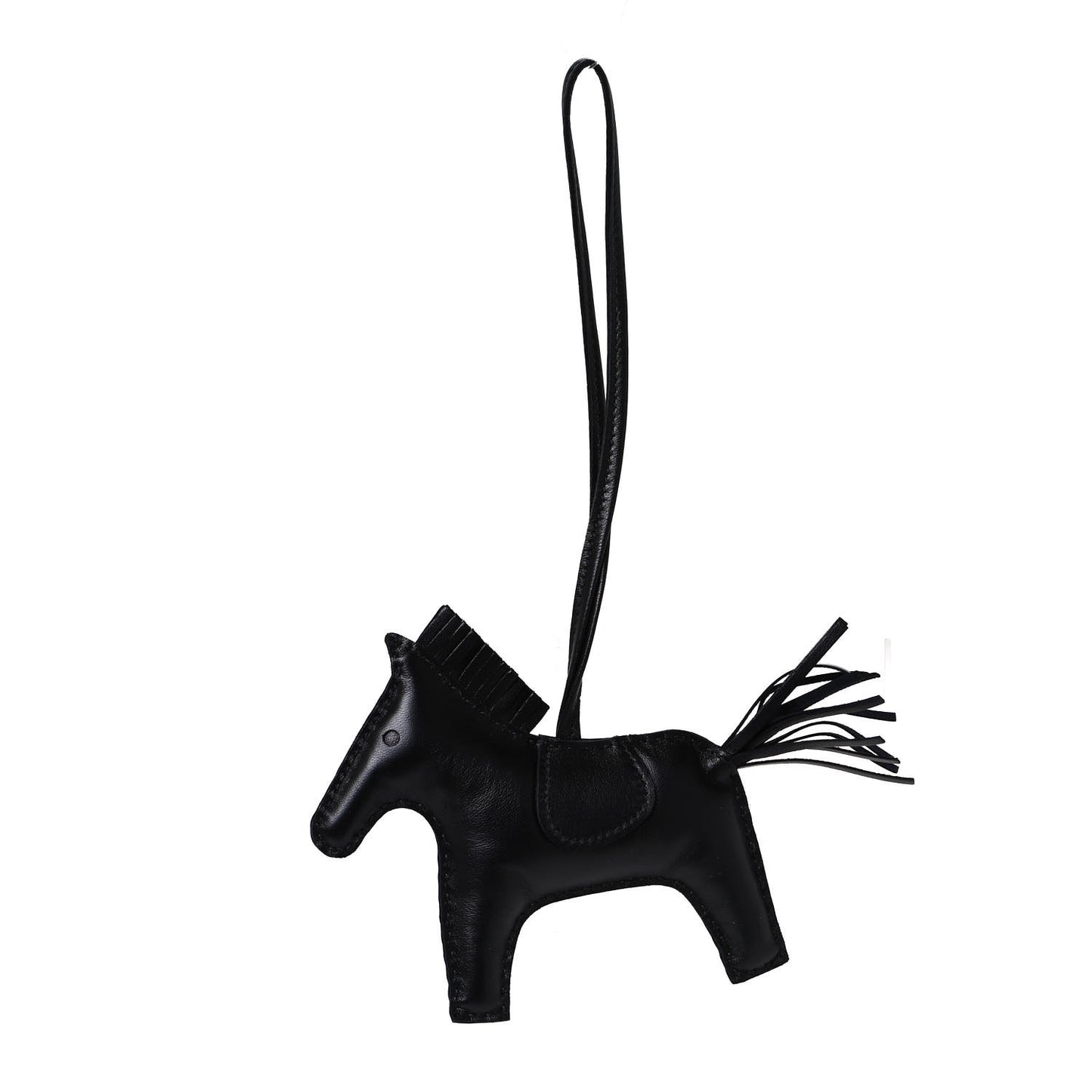 Milo Lambskin Grigri Rodeo Horse Bag Charm MM So Black