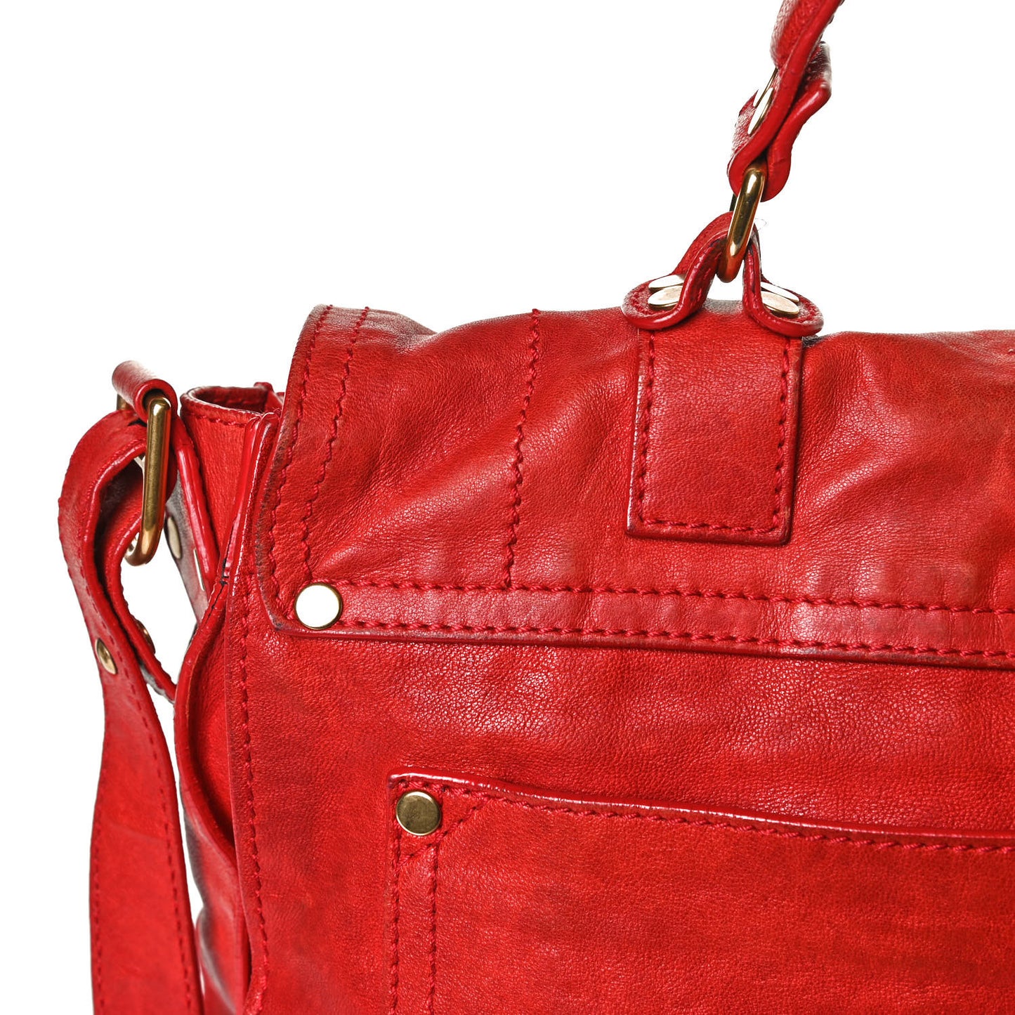 Lambskin PS1 Extra Large Satchel Lipstick Red
