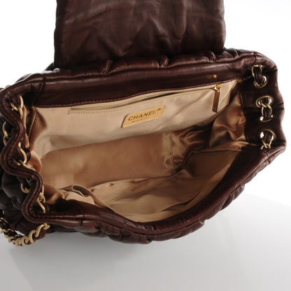 Chanel Lambskin Bubble Quilt Accordion Flap Brown 6 of 8