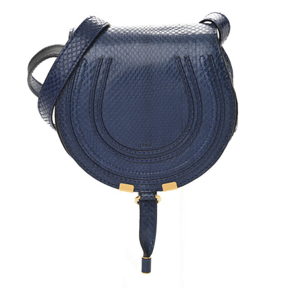 Chloe Python Mini Marcie Round Crossbody Bag Blue Velvet 1 of 10