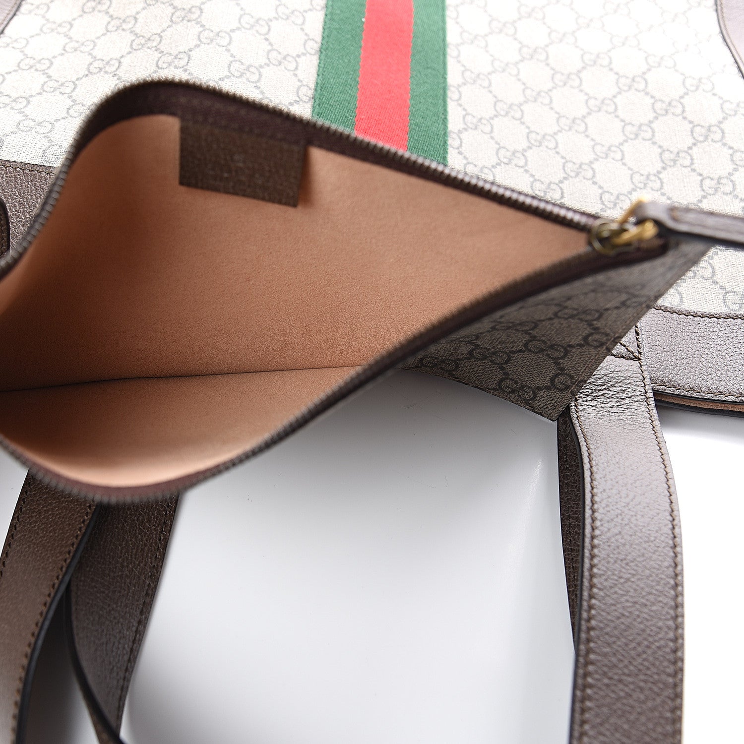 Gucci GG Supreme Monogram Web Large Ophidia Vertical Shopping Tote Brown 5 of 9