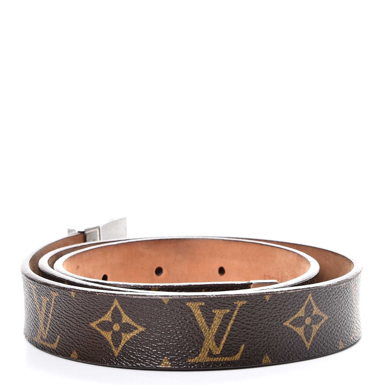 Louis Vuitton Monogram Ceinture Belt Silver Buckle 85 34 3 of 10
