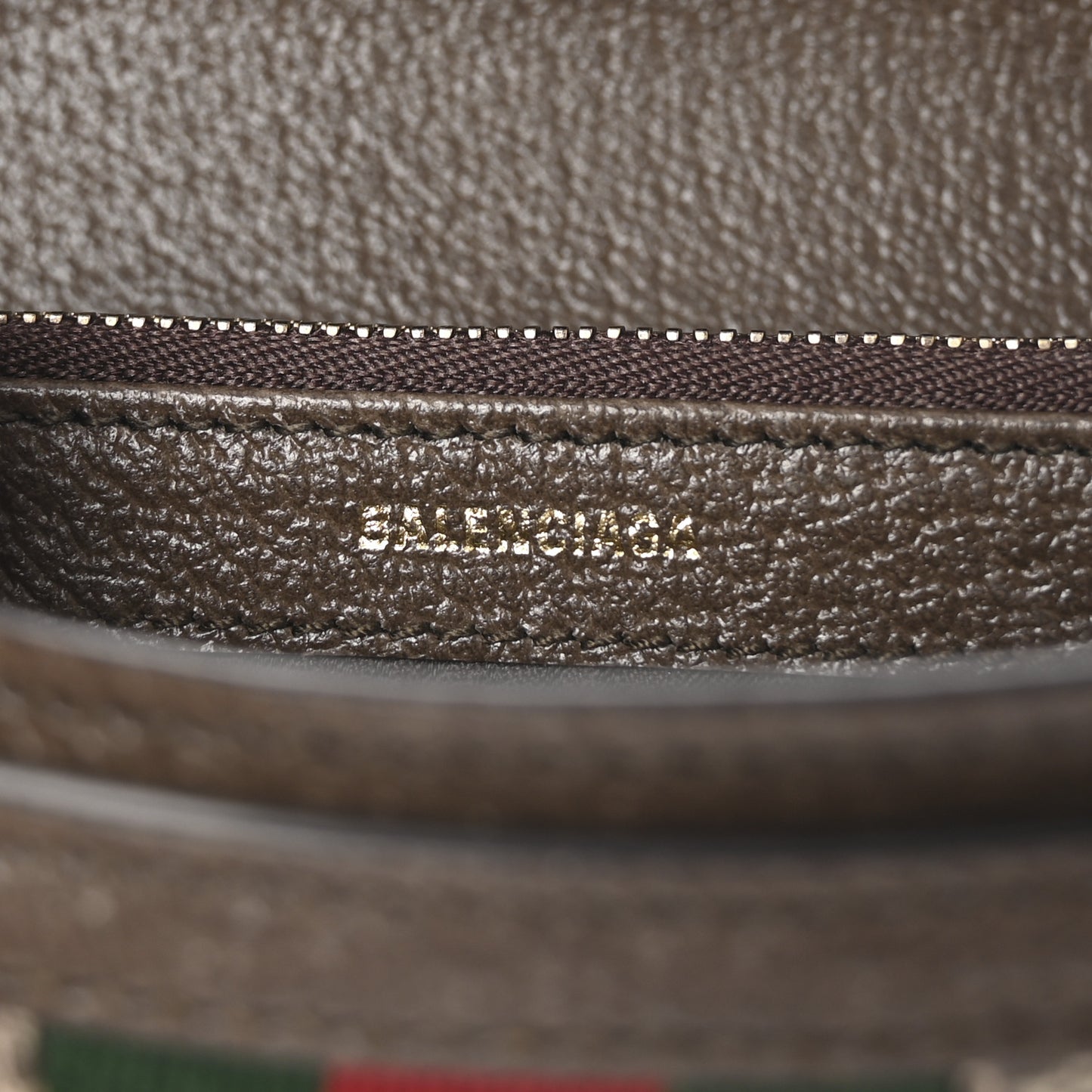 X BALENCIAGA BB Supreme Monogram Textured Dollar Calfskin Web Ophidia Continental Wallet Beige Ebony New Acero