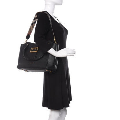 Burberry Soft Grain Calfskin Medium Buckle Tote Black 2 of 12