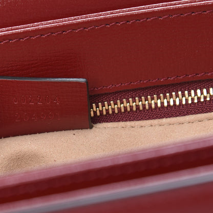 Gucci GG Supreme Monogram Azalea Calfskin Horsebit 1955 Shoulder Bag Beige Ebony New Cherry Red 7 of 13