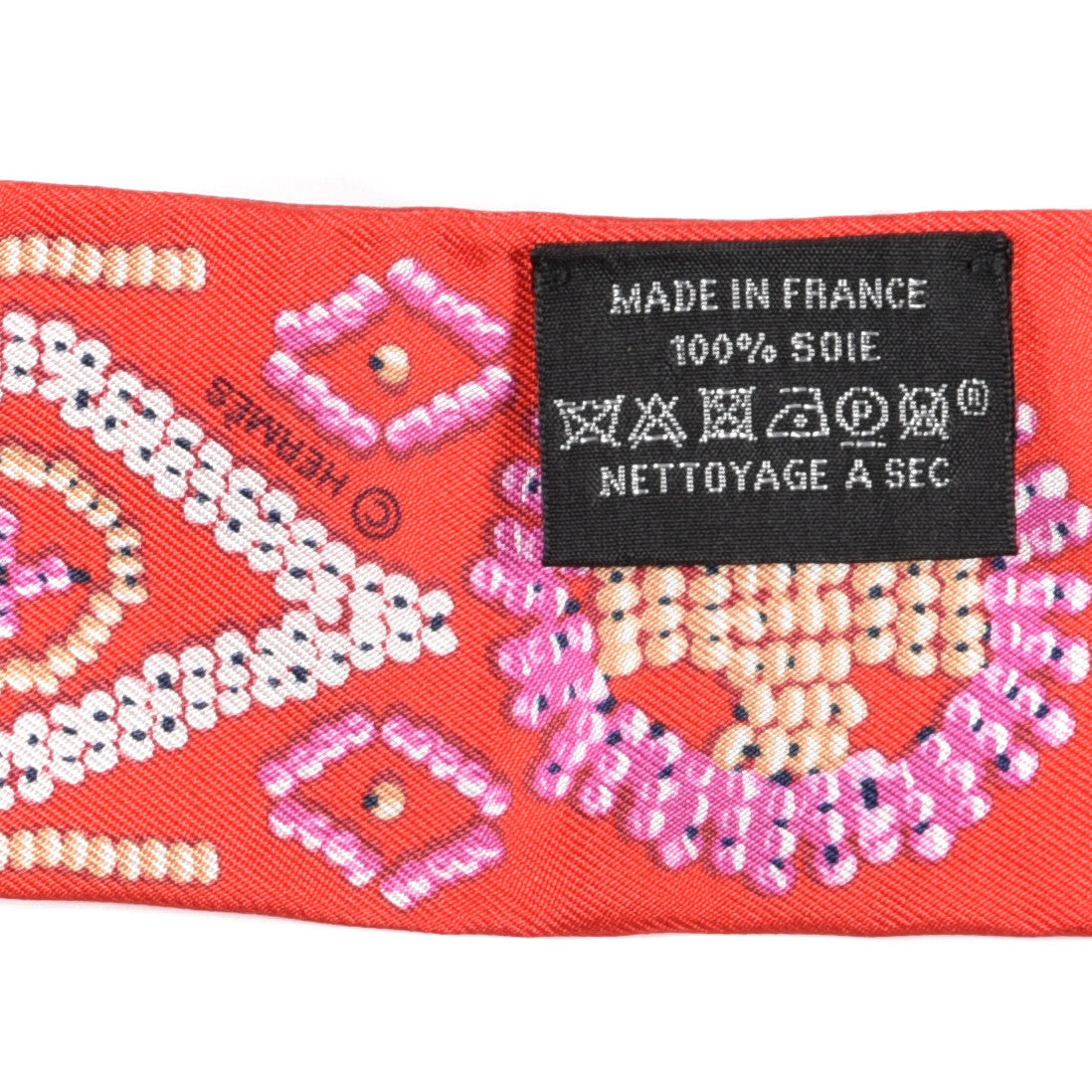 Hermes Silk Kelly En Perles Twilly Vermillon Parme 3 of 3