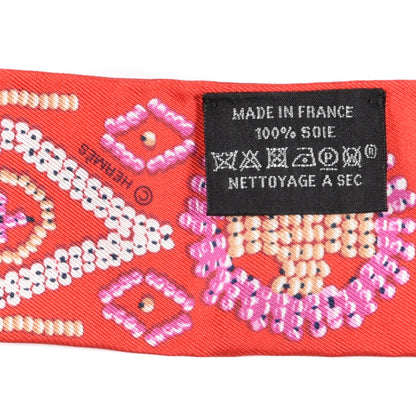 Hermes Silk Kelly En Perles Twilly Vermillon Parme 3 of 3