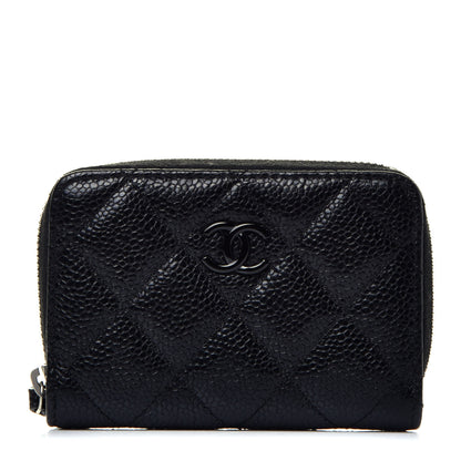 Chanel Caviar Quilted Incognito Zip Coin Purse Black 1 of 8