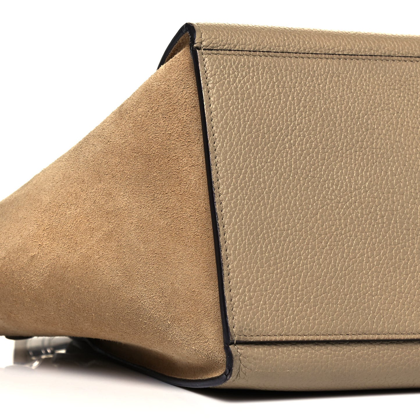 Drummed Calfskin Suede Medium Trapeze Dune