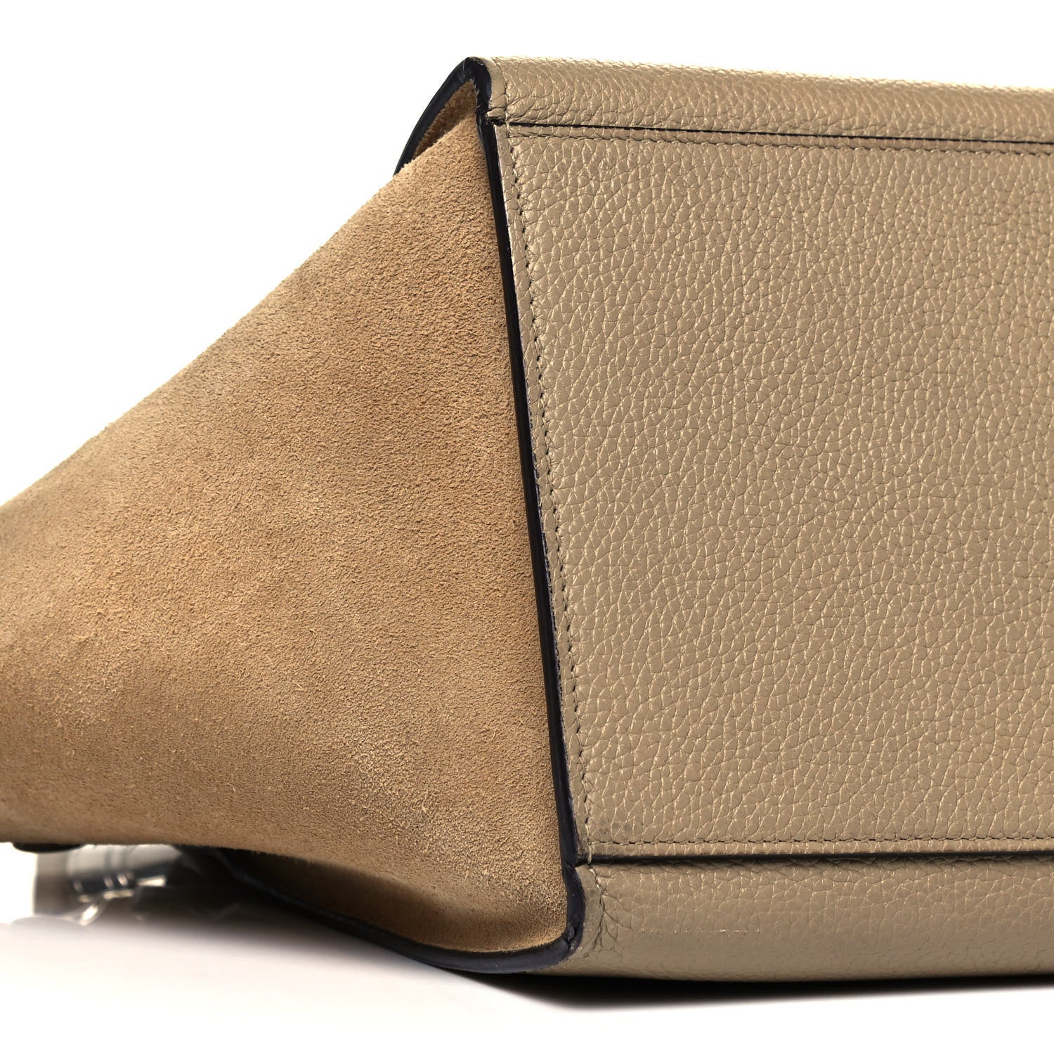 Celine Drummed Calfskin Suede Medium Trapeze Dune 8 of 9