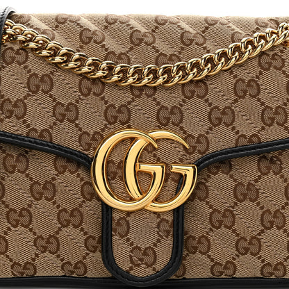 Gucci Monogram Matelasse Diagonal Small GG Marmont Shoulder Bag Beige Black 8 of 10