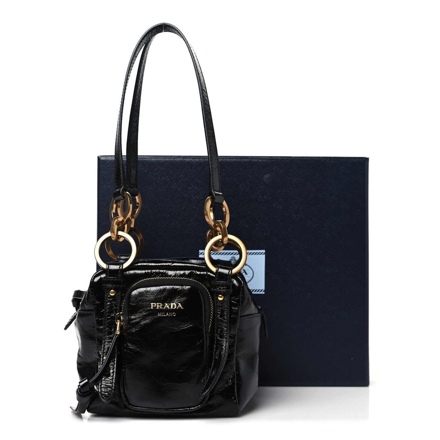 Soft Lux Calfskin Mini Dangle Top Handle Bag Black