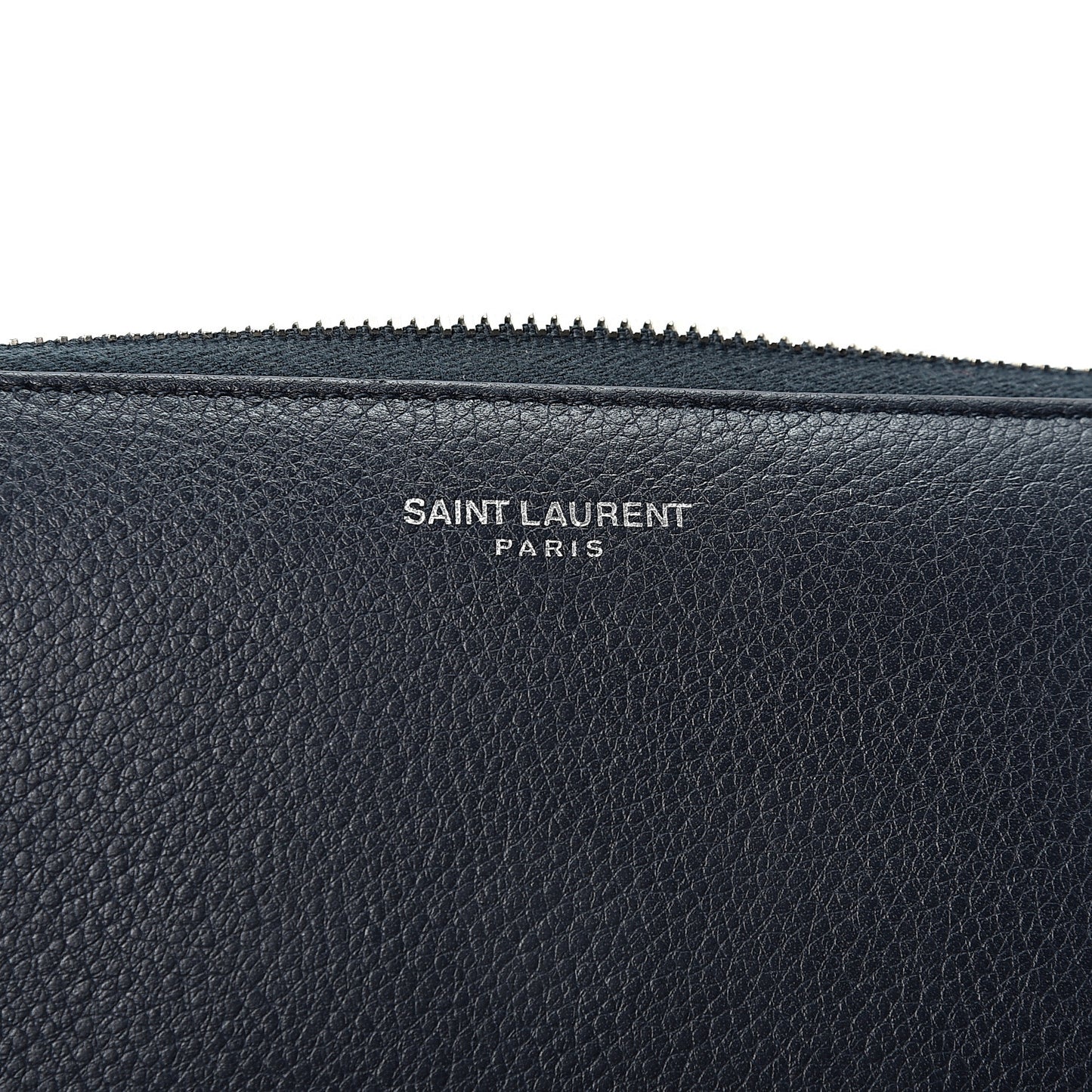 Grained Calfskin Rive Gauche Zip Around Wallet Deep Marine
