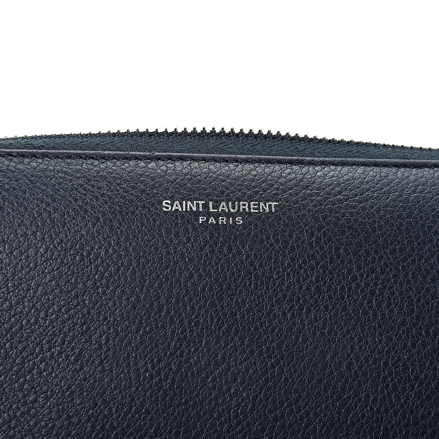 Saint Laurent Grained Calfskin Rive Gauche Zip Around Wallet Deep Marine 5 of 9